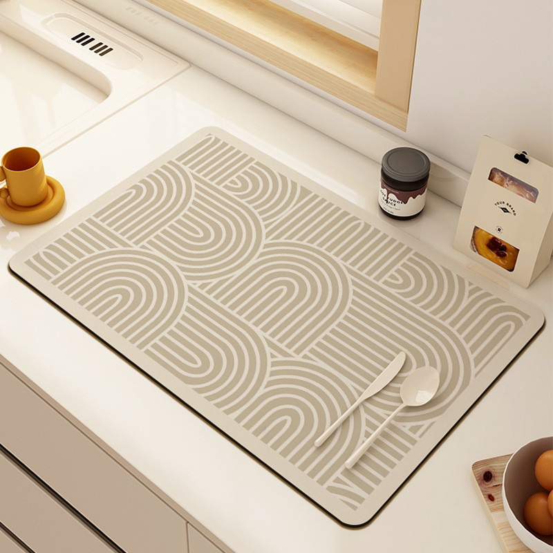 Phong Cách Im Lặng Nhà Bếp Mặt Bàn Thoát Nước Nhanh Khô Thảm Placemat Hộ Gia Đình Chậu Rửa Thấm Hút Thảm Cách Nhiệt Thanh Coaster