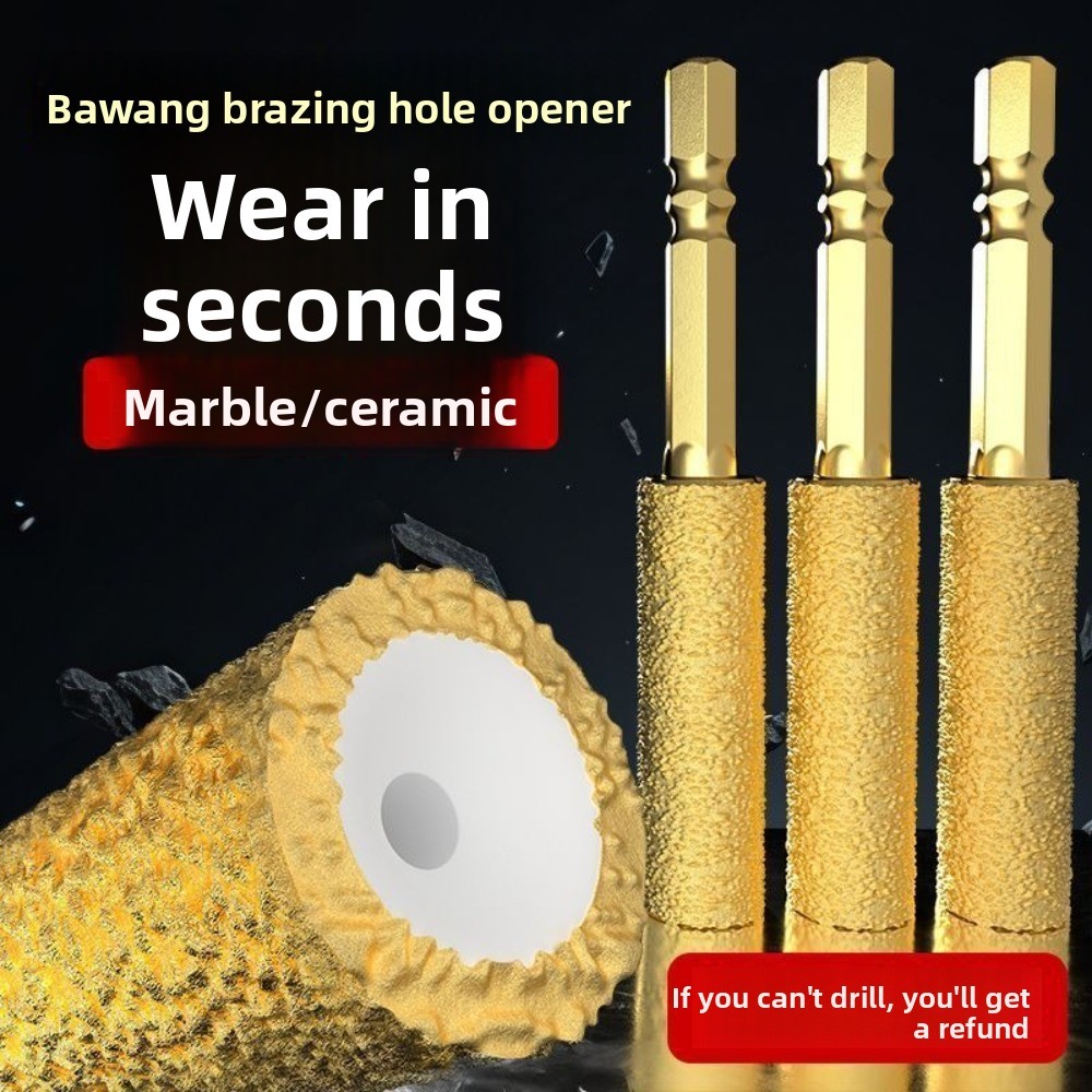 Mũi khoan gạch men khô HOBBYIN, Cắt tỉa đầu khoan khô Mũi khoan gạch di động, Chân lục giác Đa chức năng Lỗ mở rộng Đầu mài
