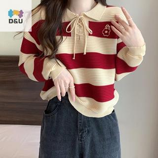 Pufangstar Áo Len Nữ Thêu Sọc Tay Rời thời trang VN