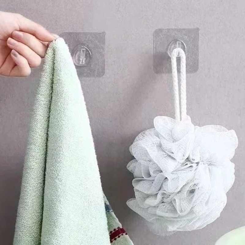 10 / 20 / 30 Cái Trong Suốt Móc Treo Tường Miếng Dán