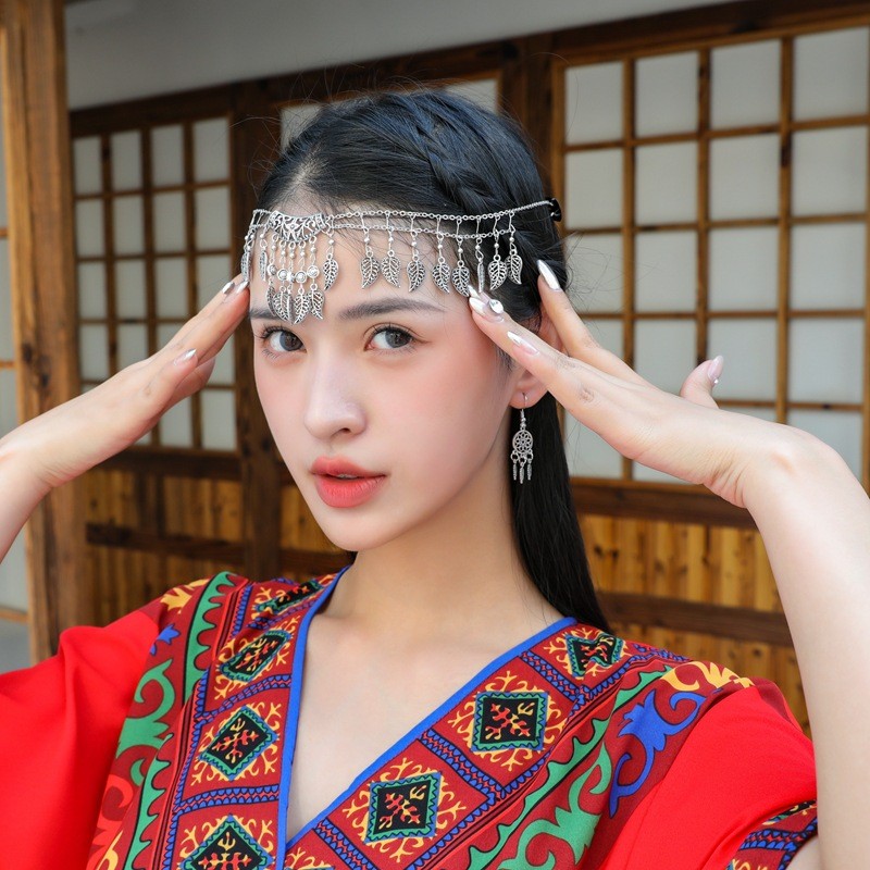 GHGl Mũ Đội Đầu & Mặt Dây Chuyền Phong Cách Dân Tộc Miao Retrô, Trang Sức Tây Tạng Cổ Điển