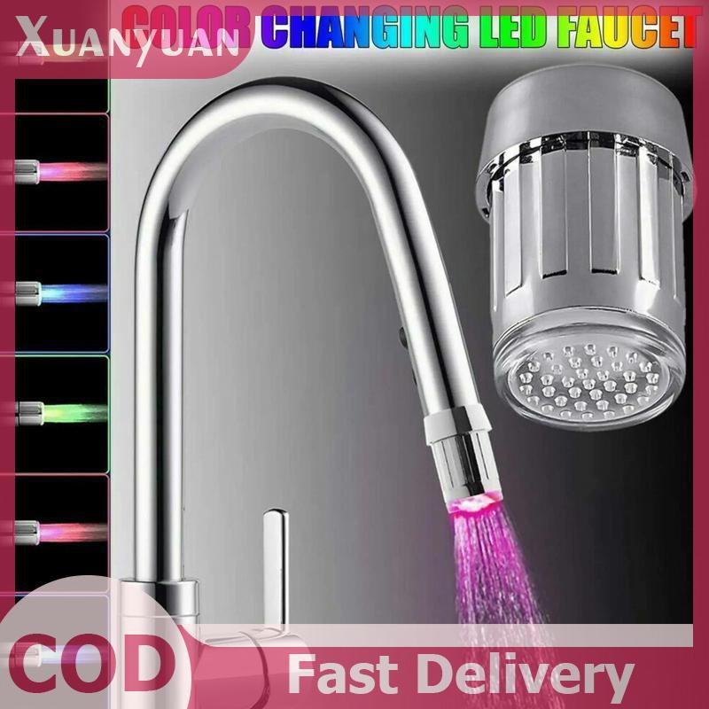 Vòi cảm biến LED 3 màu XUAN Thay đổi ánh sáng cảm giác nhiệt độ Vòi LED tự động Phát sáng Tiết kiệm nước Dòng ánh sáng Vòi sục khí Vòi phun cho phòng tắm nhà bếp VN