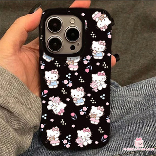 Ốp Lưng Cho Iphone 13 11 17 15 14 16 12 Pro Max Air 7 16 14 15 8 Plus XR X XS MAX SE 2022 Hoa Lãng Mạn Dễ Thương Hello Kitty Sang Trọng Bóng Bề Mặt