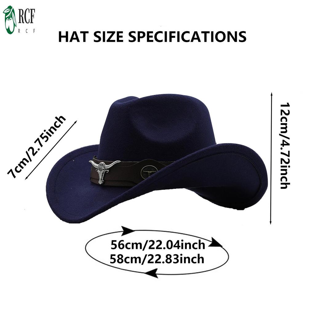Mũ cao bồi phương Tây unisex có vành rộng, dễ dàng định hình - Phù hợp cho cả nam nữ và thanh thiếu niên