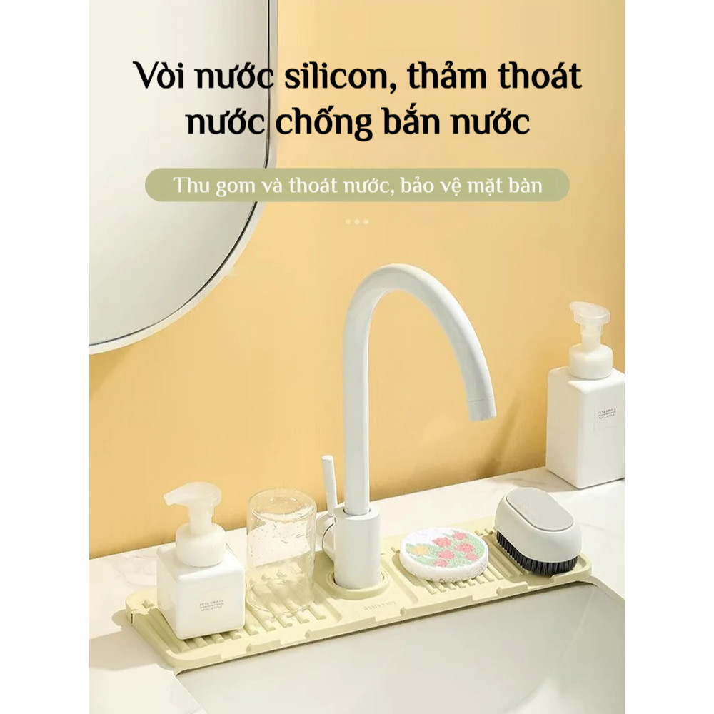 Thảm thoát nước vòi nước bằng silicon/thảm thoát nước chống bắn/thảm lưu trữ bồn rửa/thảm chống trượt nhà bếp