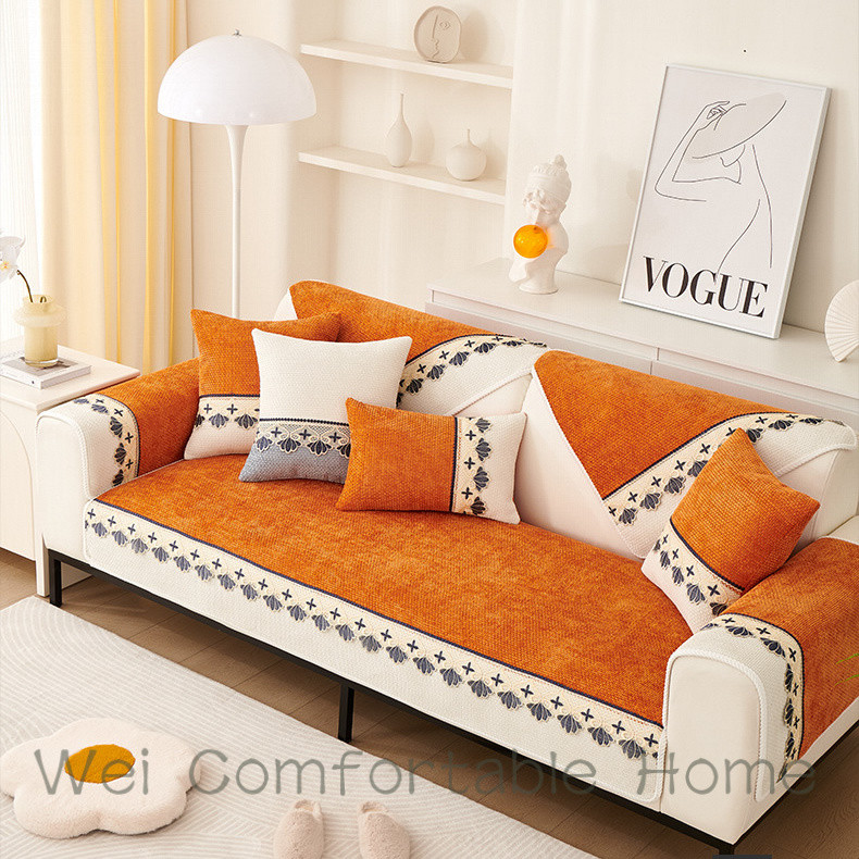Đệm Sofa Bốn Mùa Đệm Đa Năng Đơn Giản Hiện Đại Phòng Khách Da Chống Trơn Trượt Sofa Bao Vải Khăn Nội Thất