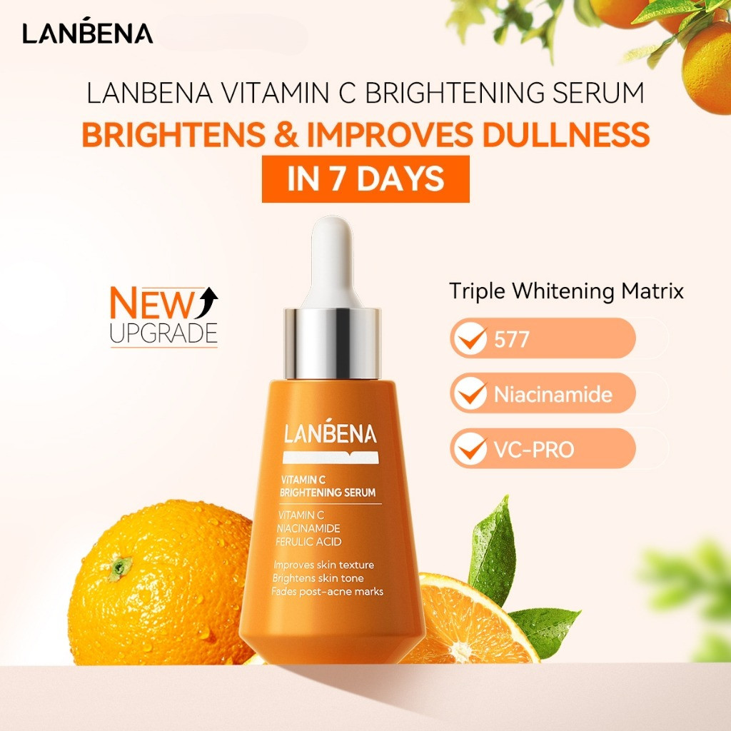 LANBENA Vitamin C Serum Dưỡng Ẩm Làm Trắng Da Sáng Chống Lão Hóa Da Mặt Seum Tinh Chất Chăm Sóc Da 30ML