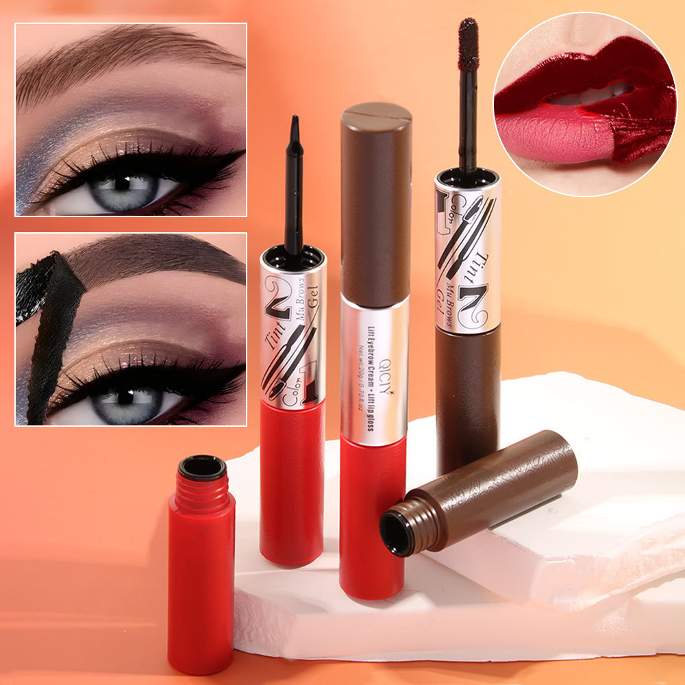 Thuốc nhuộm Gel kẻ mày hai đầu Thuốc nhuộm lông mày Kem tẩy lông mày Lip Gloss W