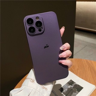Ốp Lưng Siêu Mỏng Sang Trọng Mờ Cho iPhone 17 16 15 14 13 12 11 Pro Max 14 plus Kính Bảo Vệ Camera Vòng Cứng