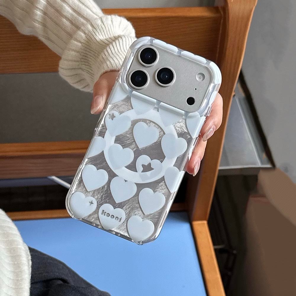 Ốp lưng cứng Tương thích với iPhone 13 14 14Pro 14ProMax 15 15Pro 15ProMax 16 16Pro 16ProMax 17 17Pro 17ProMax 17Air Pink Blue Love Pattern Magnet Case