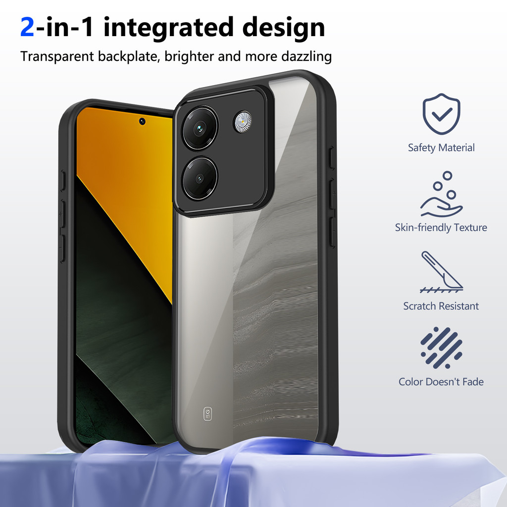 Ốp lưng Xiaomi Poco M7 Pro 5G Vỏ 6.67 inch Vỏ trong suốt mờ thời trang cho Xiaomi Poco M7 Pro 5G Vỏ điện thoại
