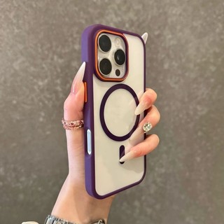 Ốp điện thoại di động từ tính tương phản trong suốt sang trọng cho iPhone17 16 Pro Max 15 14 13 12 11 Pro Max Bảo vệ Camera chống sốc Vỏ cứng chống rơi