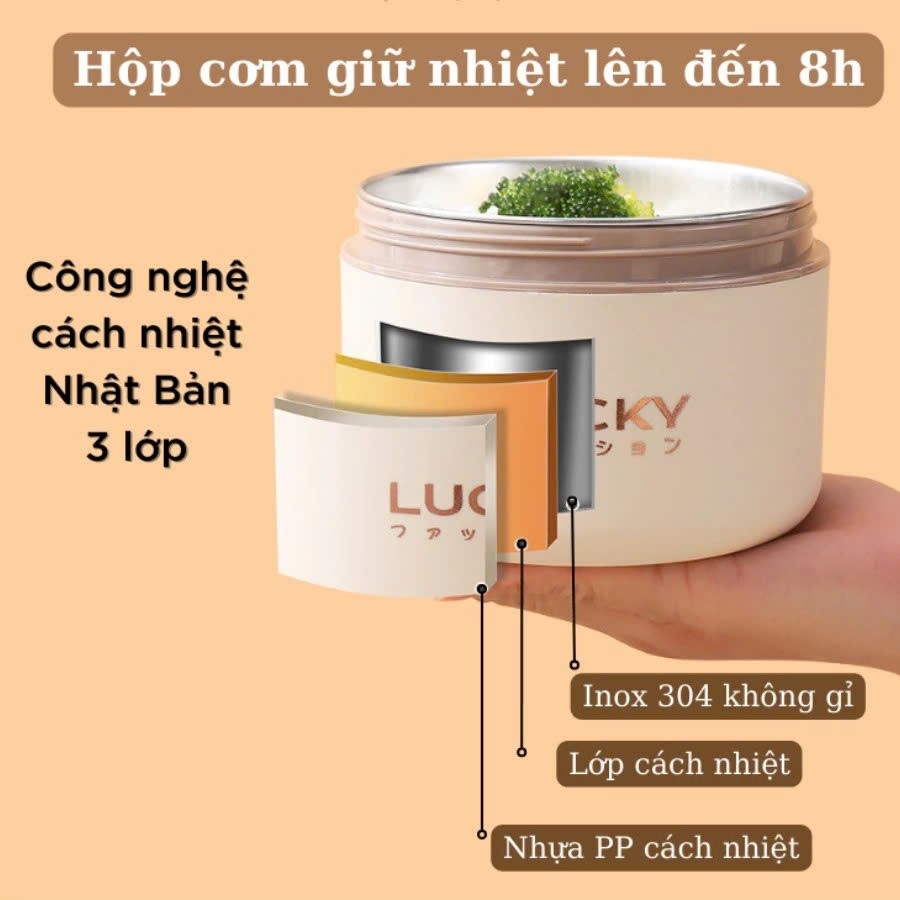 [TẶNG TÚI + ĐŨA THÌA] Hộp Đựng Cơm Giữ Nhiệt 3 Tầng – Dùng Được Lò Vi Sóng, Cơm Văn Phòng Cách Nhiệt