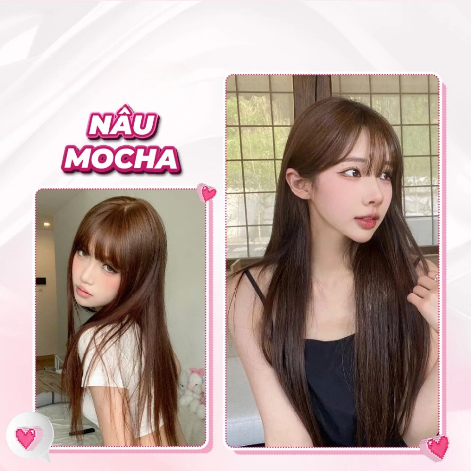Thuốc Nhuộm Tóc Màu NÂU MOCHA Không Tẩy, lên từ nền đen, tặng kèm trợ nhuộm | Trunghair