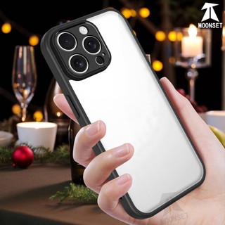 Dành cho iphone 16 / 15 Plus / 14 / 13 Pro Max Ốp điện thoại cứng trong suốt Khung silicon mềm chống rơi mỏng