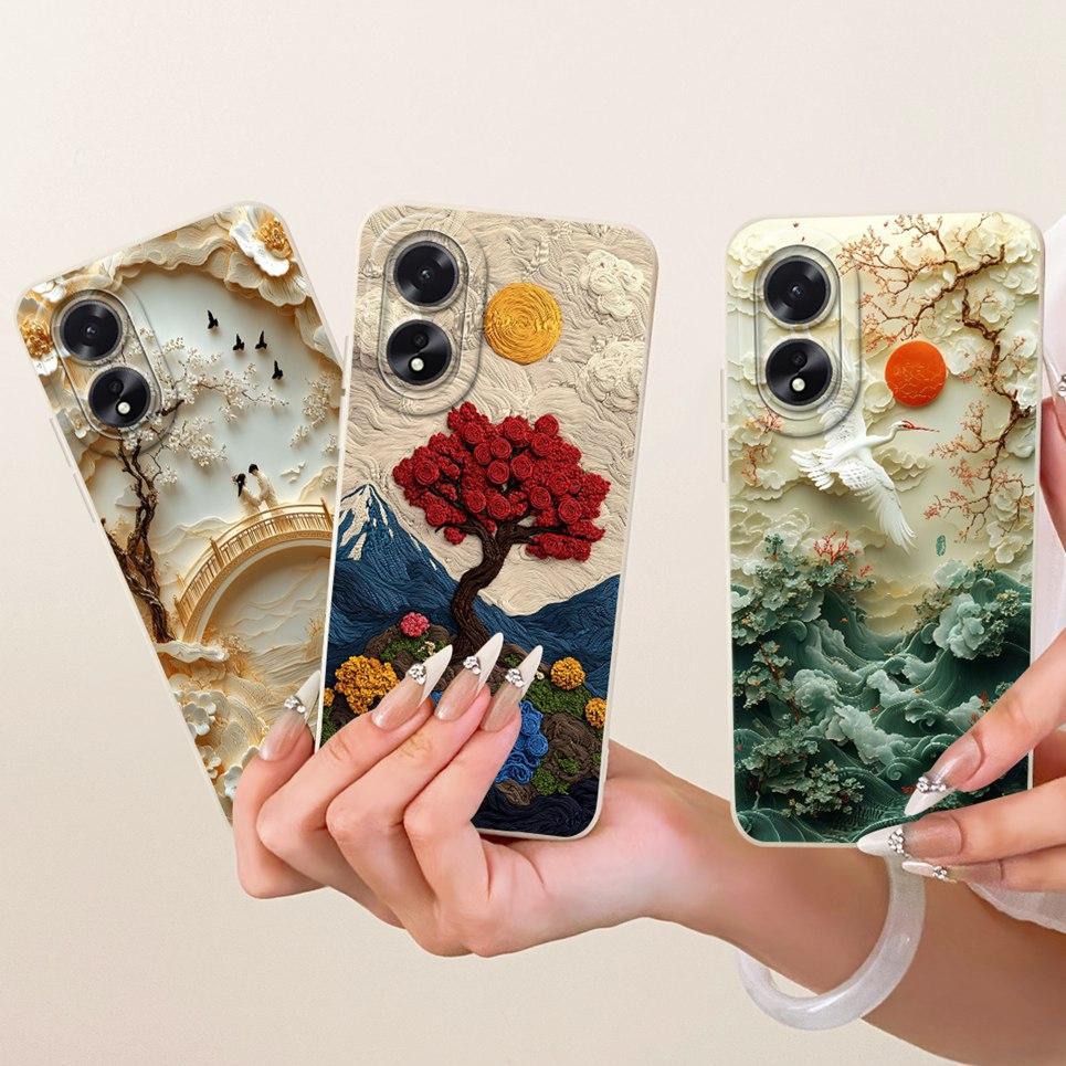 Dành Cho Oppo A38 A18 4G Ốp điện thoại Bướm Động Vật Tranh Chữ Vỏ Silicon Mềm Mờ Ốp điện thoại Oppo CPH2591 CPH2579