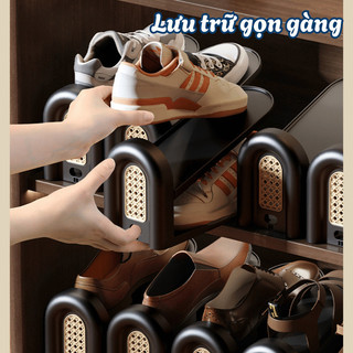 Giá Để Giày Dép Thông Minh Xếp Gọn 2 Tầng, Giá Đỡ Giày Dép Điều Chỉnh Độ Cao Tiết Kiệm Diện Tích