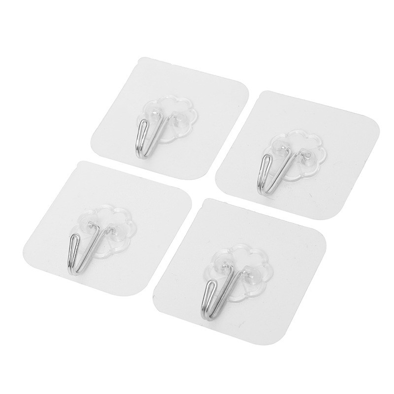 Móc trong suốt không khoan Móc treo tường gia dụng đa chức năng Móc dính không dấu vết Móc chắc chắn phía sau cửa phòng tắm nhà bếp