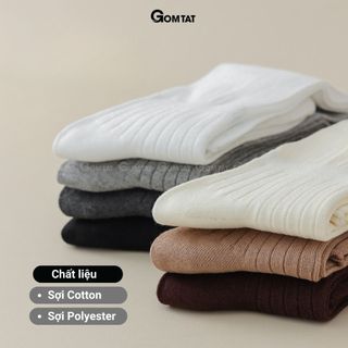 Combo 4 đôi tất lolita mang giày boot cao cấp GOMTAT, vớ bắp chân nữ mang bốt mùa đông, mềm mịn giữ ấm - KEM-001-CB4