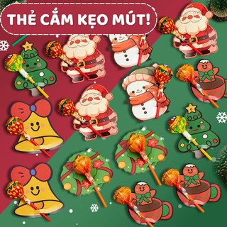 Set 60 Thẻ Cài Kẹo Giáng Sinh – Thẻ Gắn Kẹo Mút Trang Trí Noel Dễ Thương, Quà Tặng Cho Bé