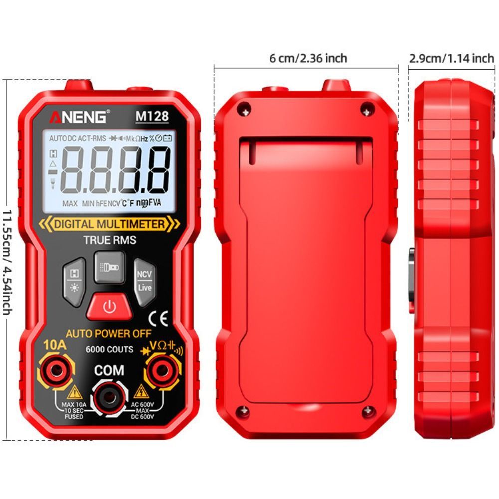 Đồng hồ vạn năng kỹ thuật số NOTE1, Máy kiểm tra vạn năng thông minh chống cháy chuyên nghiệp, Máy kiểm tra điện tử điện áp AC / DC có độ chính xác cao đa chức năng ANENG M127 M128