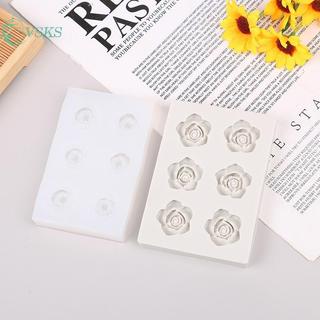 Chenlongshang Sáu Lỗ Hoa Nhỏ Hoa Mận Hoa Hồng Hoa Mẫu Đơn Khuôn Silicon Bánh Fondant Chocolate Bánh Sinh Nhật Chèn Khuôn EN
