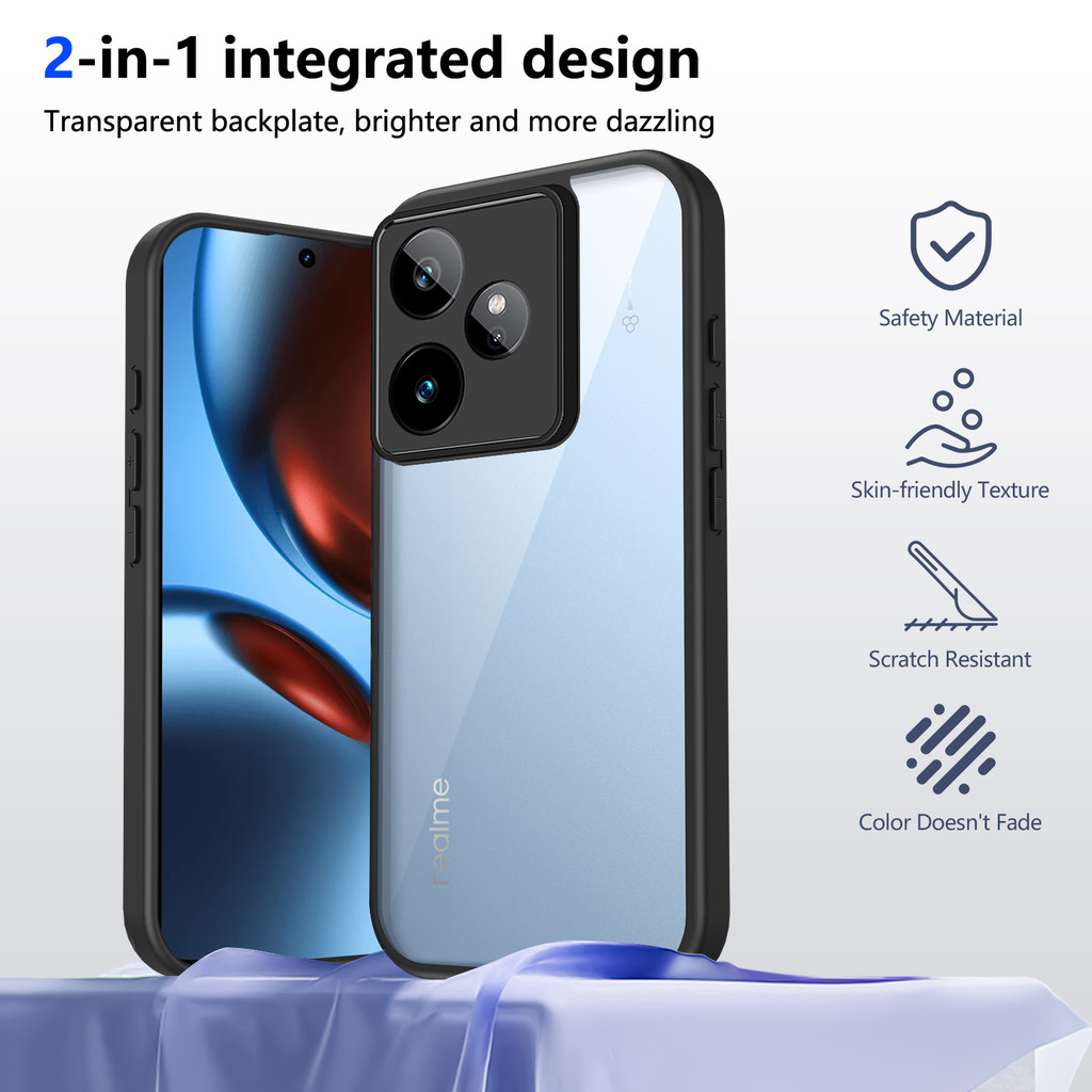 Ốp lưng Realme GT 7 7T 5G Vỏ trong suốt mờ thời trang cho Ốp điện thoại Realme GT 7 5G