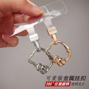 Mới trong 2 ngày!!Điện Thoại Di Động Dây Kẹp Mèo Dễ Thương Đầu Xoay Kim Loại Trong Suốt Miếng Đệm Mỏng Không Có Vỏ Trên Không Ảnh Hưởng Sạc Dây Xích Điện Thoại Di Động Đa Năng Chống Sốc