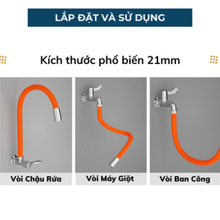 【vạn】Vòi nối dài đầu vòi rửa bát xoay linh hoạt 360°, tăng áp lực, lắp đặt dễ dàng cho bếp và chậu rửa phòng tắm