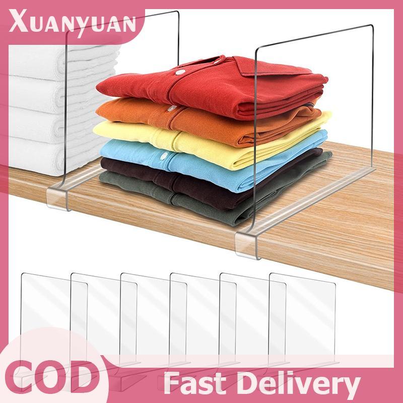 XUAN 1 / 2 / 4 Kệ Tủ Quần Áo Trong Suốt Cho Tủ Quần Áo Sắp Xếp Quần Áo Chia Tủ Tủ Sách Chia Vách Ngăn VN