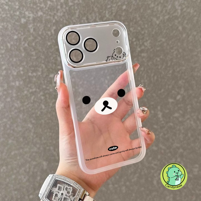 Ốp Điện Thoại Gấu Dễ Thương Có Ống Kính Kính Cho Vivo X300 X200 Pro Mini FE X100 X100s Ultra X90 Pro Plus X80 X70 X70T X60 X60T X50 Pro 5G 4G Vỏ Chống Sốc Hoạt Hình Rilakkuma