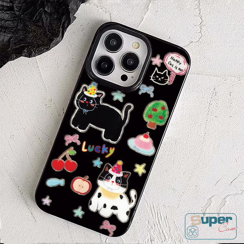 Ốp Lưng Tương Thích Cho IPhone 17 15 13 11 16 14 12 Pro Max Air 17 13 12 16 15 14 Pro 6s 7 8 16 15 14 6 Plus XR XS Max SE 2020 Hoạt Hình Mèo Con Dễ Thương Thời Trang Denim Bìa mềm