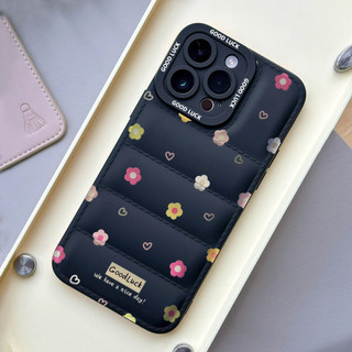 Ốp điện thoại hoa nhỏ đơn giản cho iPhone 17 / 17Air / 16E / 15 Plus / 14 / 13 / 12 / 11 / Pro Max. Chống sốc rơi. Hộp đựng túi khí kiểu áo khoác silicon lỏng che phủ toàn diện