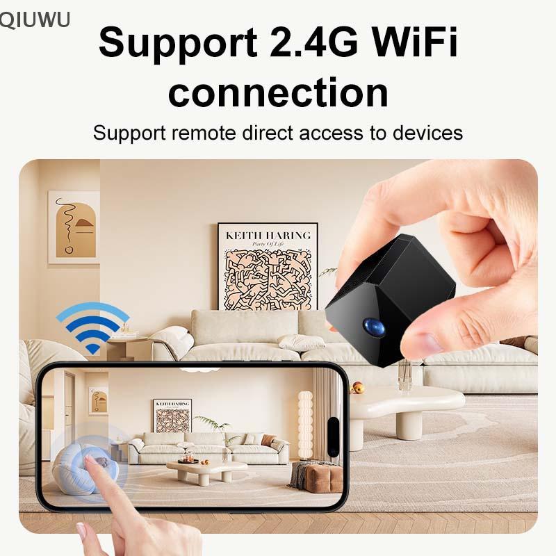 Camera an ninh WiFi QIUWU HD - Tầm nhìn ban đêm ngoài trời, Thiết kế khối lập phương, Xem từ xa.