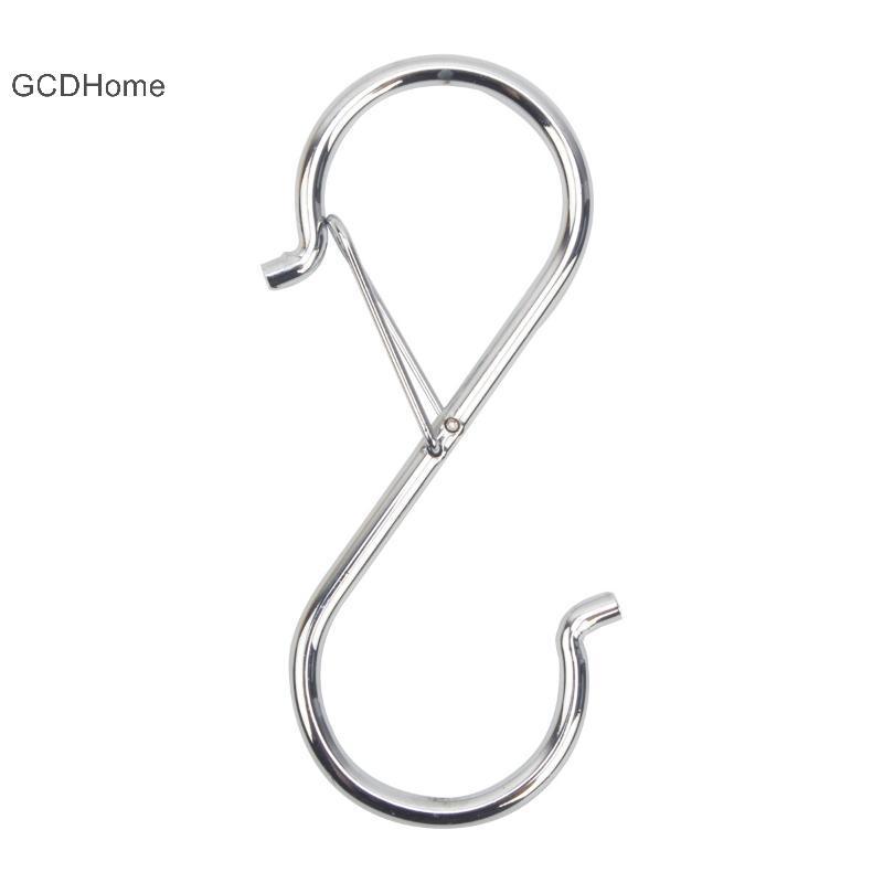 GCDHome 10 chiếc Móc treo có khóa an toàn, móc tủ quần áo hình chữ S kim loại nặng HOT