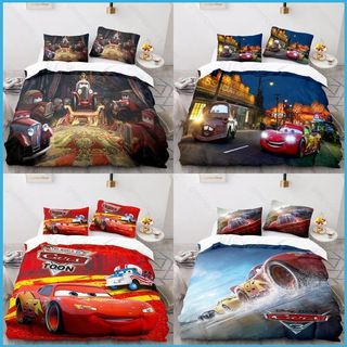 G13 Ô Tô Lightning McQueen Doc Hudson 3in1 Bộ Chăn Ga Gối Chăn Ga Gối Phòng Ngủ Có Thể Giặt Được Phù Hợp Với G13