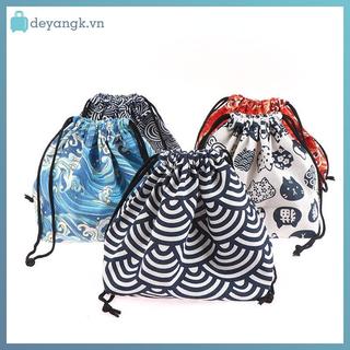 Deyangk 1 Phong Cách Nhật Bản Dây Rút Hộp Cơm Trưa Túi Bảo Quản Du Lịch Dã Ngoại Di Động Dễ Dàng Rửa Bento Hộp Cơm Trưa Túi Tote VN