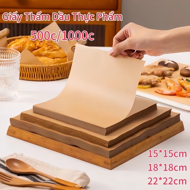 Giấy Thấm Dầu Mỡ Chống Dình Chịu Nhiệt Nồi Chiên Không Dầu , Giấy Nến Nướng Bánh