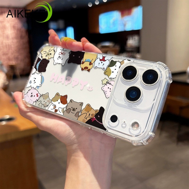 Ốp Điện Thoại Mèo Dễ Thương Cho Tecno Spark 40C 40 30C 30 20 Pro Plus 20C 10C 9T 10 9 8 7 Pro 8C 8P 7T 7P 6 5 Pro GO Air 4 5G 4G Phim Hoạt Hình Trong Suốt Vỏ Chống Sốc Mặt Sau Mềm Bao da