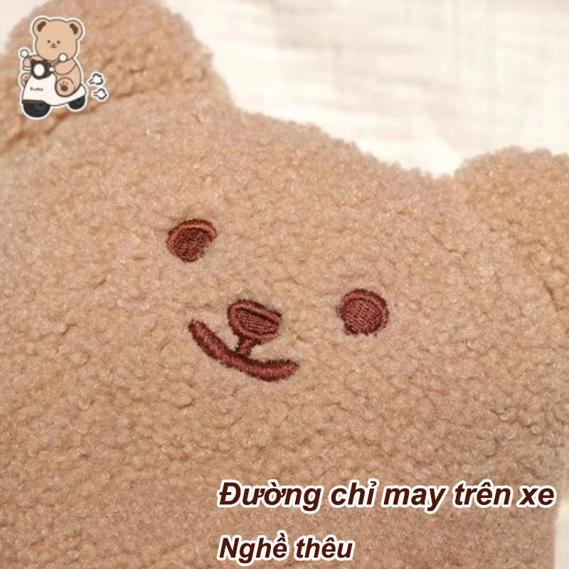 Đệm Bảo Vệ Đầu Cho Bé Hình Gấu - Chất Liệu Mềm An Toàn, Dùng Cho Ghế Xe Điện & Xe Máy, Bảo Vệ Tối Đa