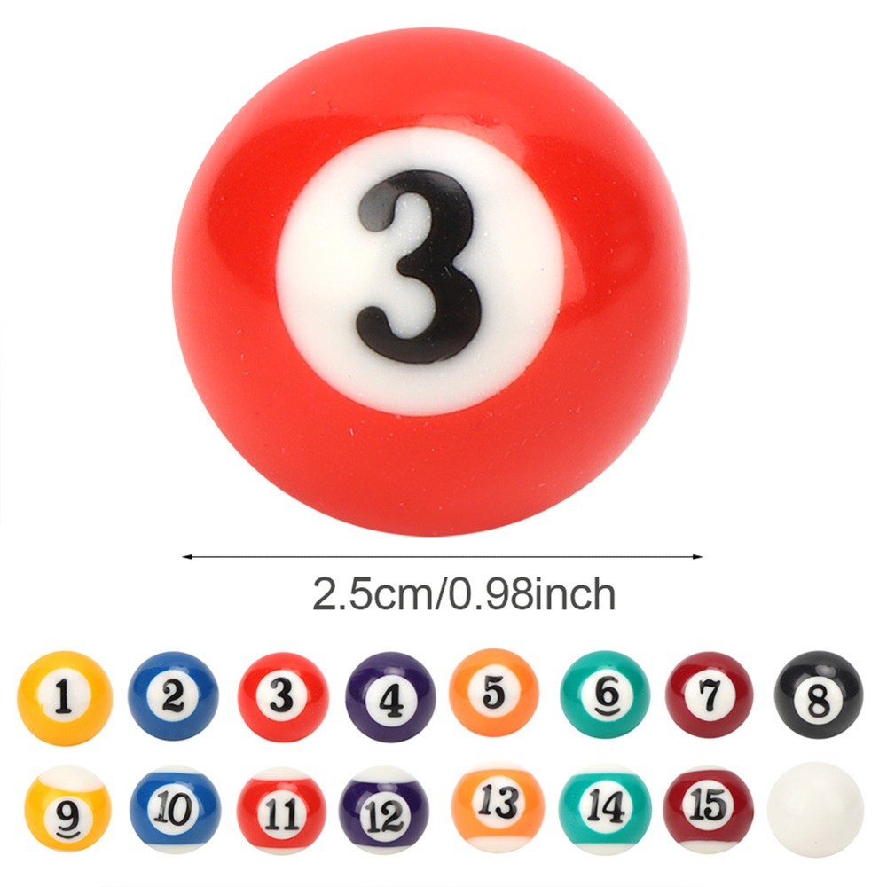 Bộ 16 chiếc bóng bi-a mini nhựa 2.5cm, đồ chơi gia đình vui nhộn