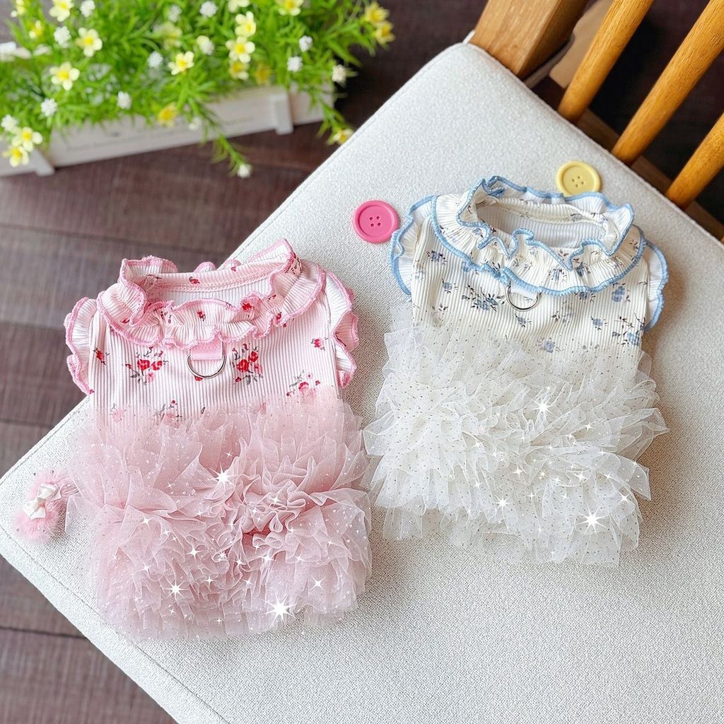 Mùa Hè Thú Cưng Quần Áo Chó In Hình Nhà Quần Áo Mỏng Băng Lụa Phù Hợp Với Teddy Bichon Mèo Quần Áo