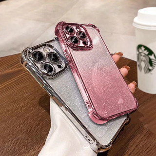 Ốp lưng iPhone lấp lánh, kèm thẻ trang trí, chống sốc túi khí cho iPhone 17 16 15 14 13 12 11 Pro Max