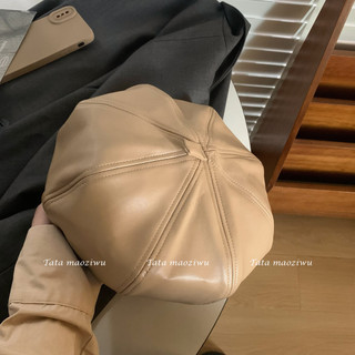 Mũ Hình Bát Giác Retro Pu Chất Lượng Cao, Phù Hợp Mùa Xuân Và Hè