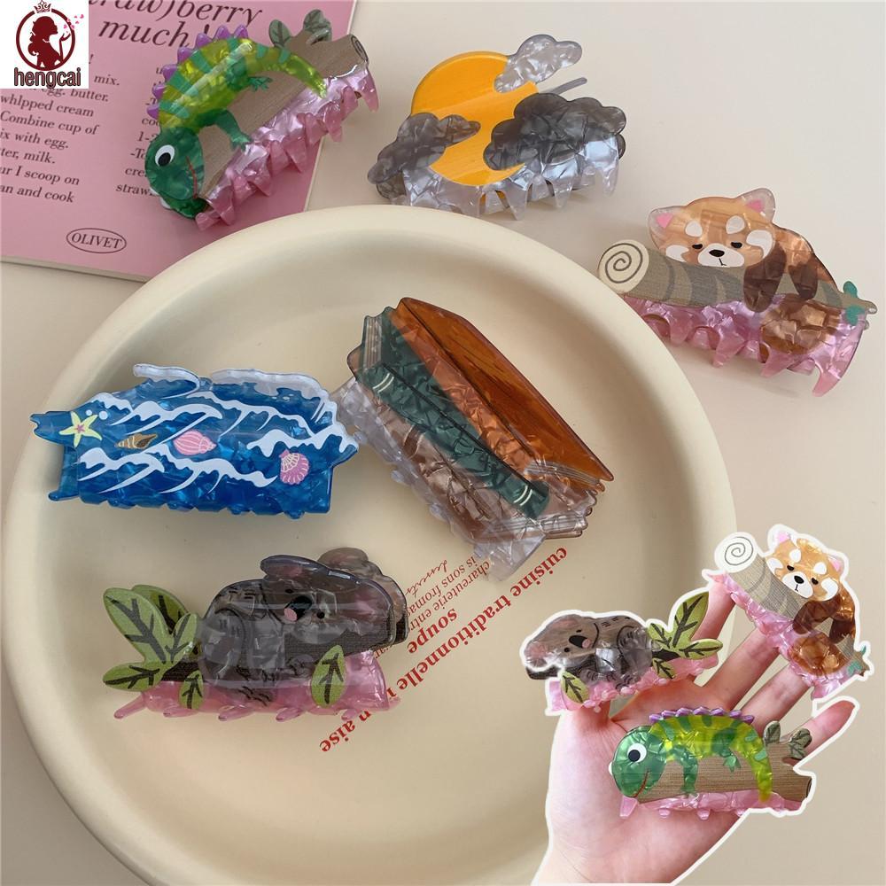 Kẹp tóc hình động vật: Cá mập, Gấu trúc, Koala và Chameleon dành cho bé gái