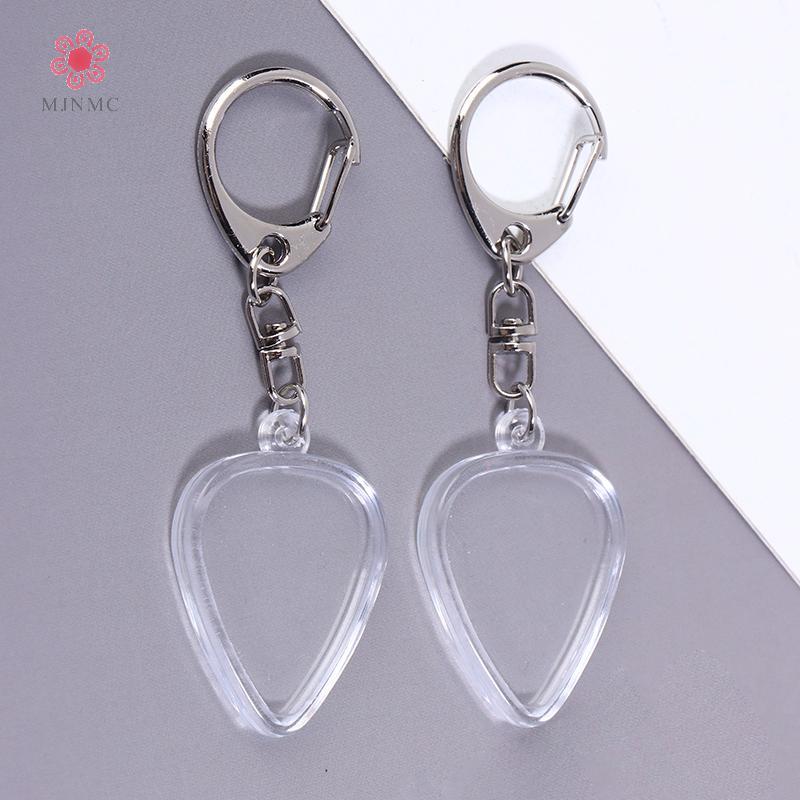 MJnmc 3 / 5 Chiếc Đàn Guitar Chọn Bộ Sưu Tập Hộp Móc Khóa Trong Suốt Khung Ảnh Có Thể Thay Thế Có Thể Tháo Rời Mặt Dây Chuyền Phụ Kiện Âm Nhạc Mới