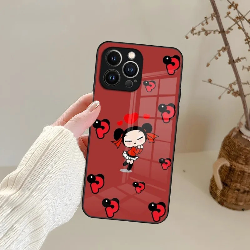 BL-1 Thời Trang Hoạt Hình Dễ Thương Pucca Ốp Điện Thoại Kính Cường Lực Cho IPhone 17, 13 12 XSPlus Mini X XR 8 7 6s SE2020 Cover 0809