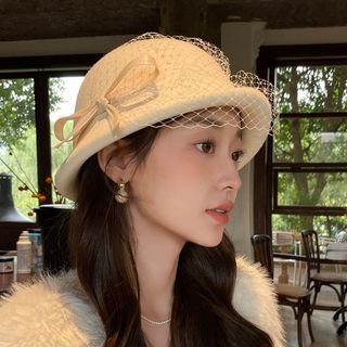 ☘️ mũ chóp cao kiểu Pháp dành cho nữ ☘️ Mũ thu đông cao cấp Mũ nỉ len lưới phong cách retro nữ, phù hợp thu đông