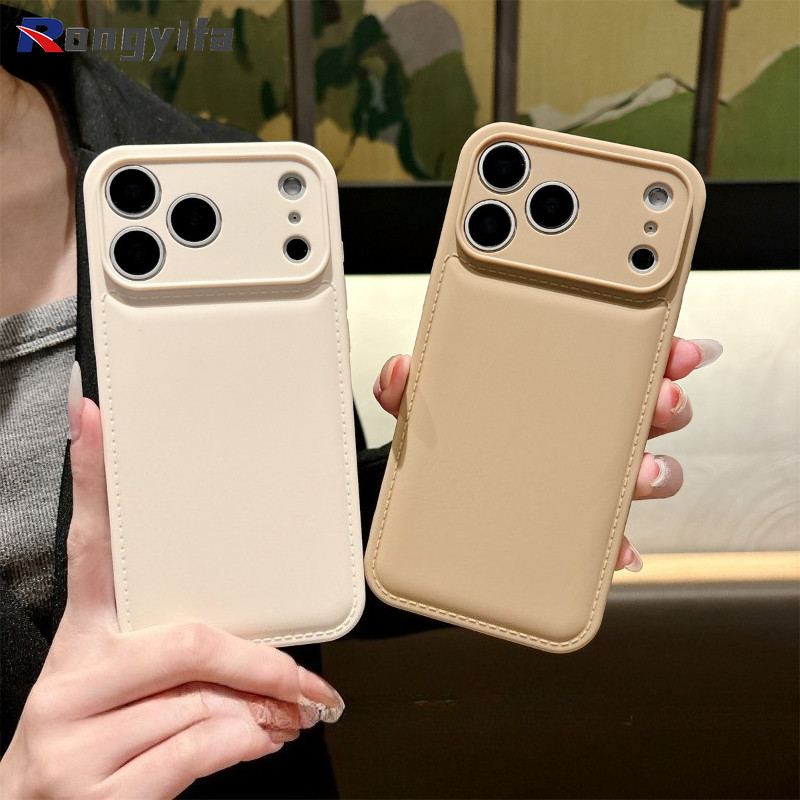 Ốp điện thoại phồng thời trang cho iPhone 17 Pro Max Air 16 Pro Max 15 14 13 12 11 Pro Max 16 15 14 Plus Vỏ màu trơn dễ thương Bảo vệ ống kính Vỏ mềm chống sốc
