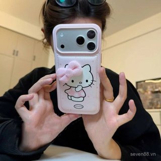 Ốp Điện Thoại Thích Hợp Cho iPhone 11 12 13 14 15 16 17 Pro max Plus Air Cartoon Màu Hồng Dễ Thương Nơ Ba Chiều kt Cat Vỏ Bảo Vệ Chống Sốc Bao Gồm Tất Cả GNIQ